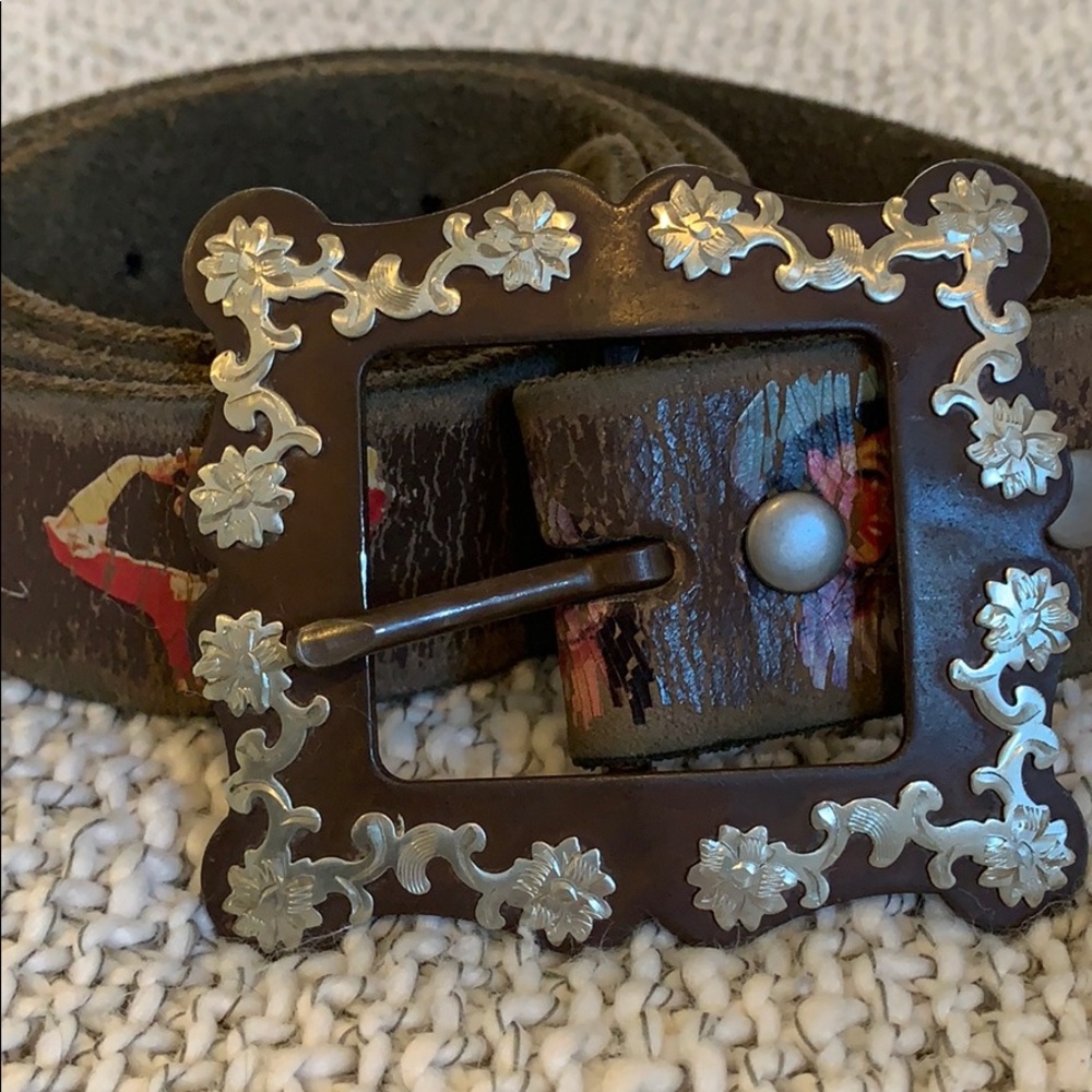 Vintage pinup cowgirl leather belt